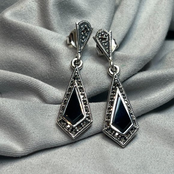 **SOLD***Sterling Silver Drop Kite Earrings Dangle Earrings for Women 925 Silver - Picture 6 of 10